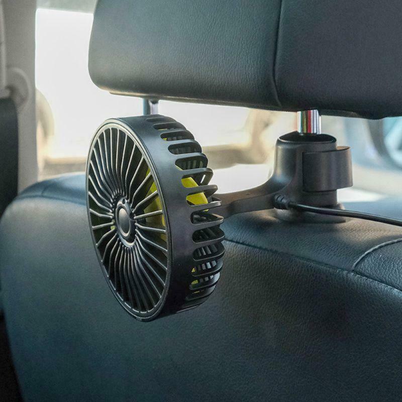 USB-Auto-Kopfstützen-Ventilator, Mini-Rücksitz, 3-Gang-verstellbare Luftkühlung, Blasventilatoren, Plug-and-Play, F407