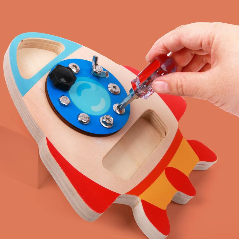 Children'S Early Education Enlightenment Simulation Rocket Model Screwing Screws Nut Repair Tools Disassembly And Assembly Combination Educational Toy