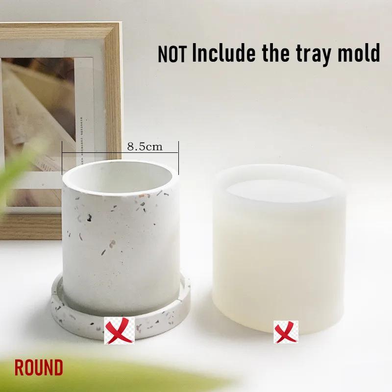 

Форма для цветочного горшка из цемента, силиконовая форма для суккулентного горшка, круглая, квадратная, терраццо, форма для цветочного горшка, смола, цемент, художественные принадлежности, глиняные формы round no tray