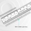 6/8/12inch Dual-Read Ruler Dual-Scale Heavy-Duty Precision Professional Drafting Steel Ruler Office Stationery