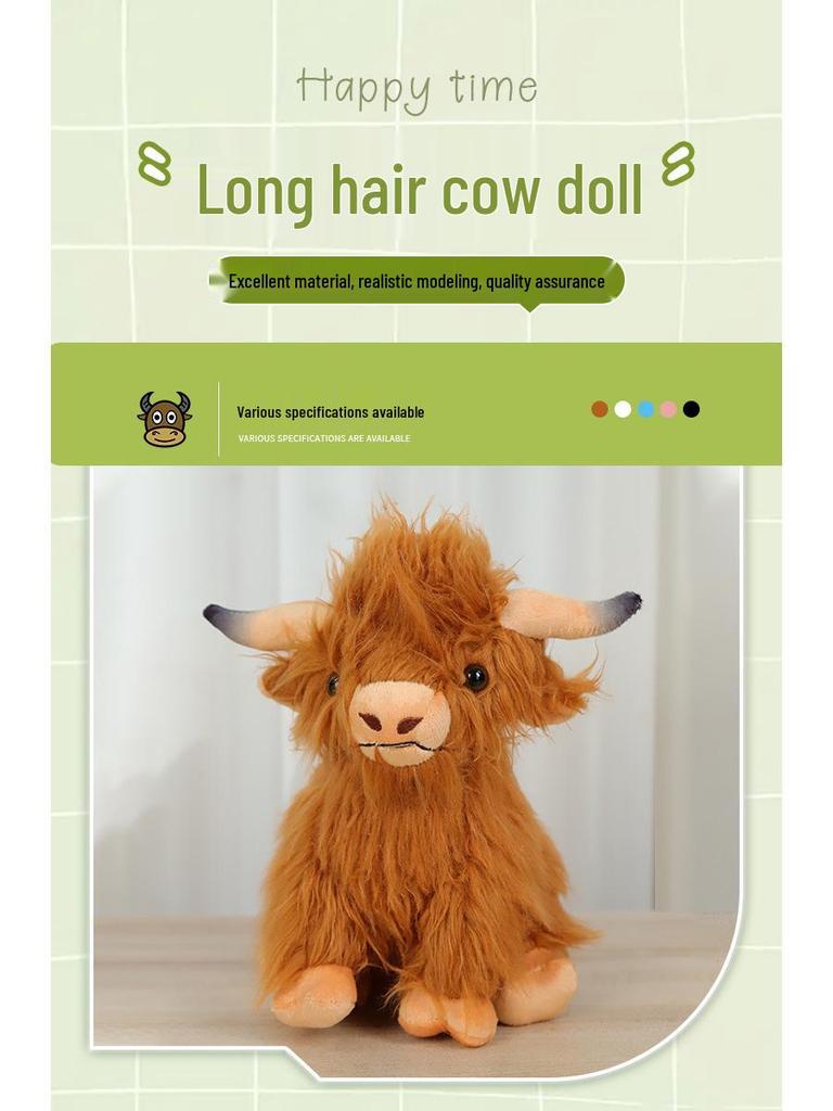 Highland Cow Plush Toy - Scottish Simulated Highland Cattle Doll