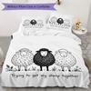 Line Art Sheep Pattern Bedding uilt Set uilt Cover Pillowcase Home Decoration Birthday Gift (1 * duvet cover + 2 * pillowcase without core)