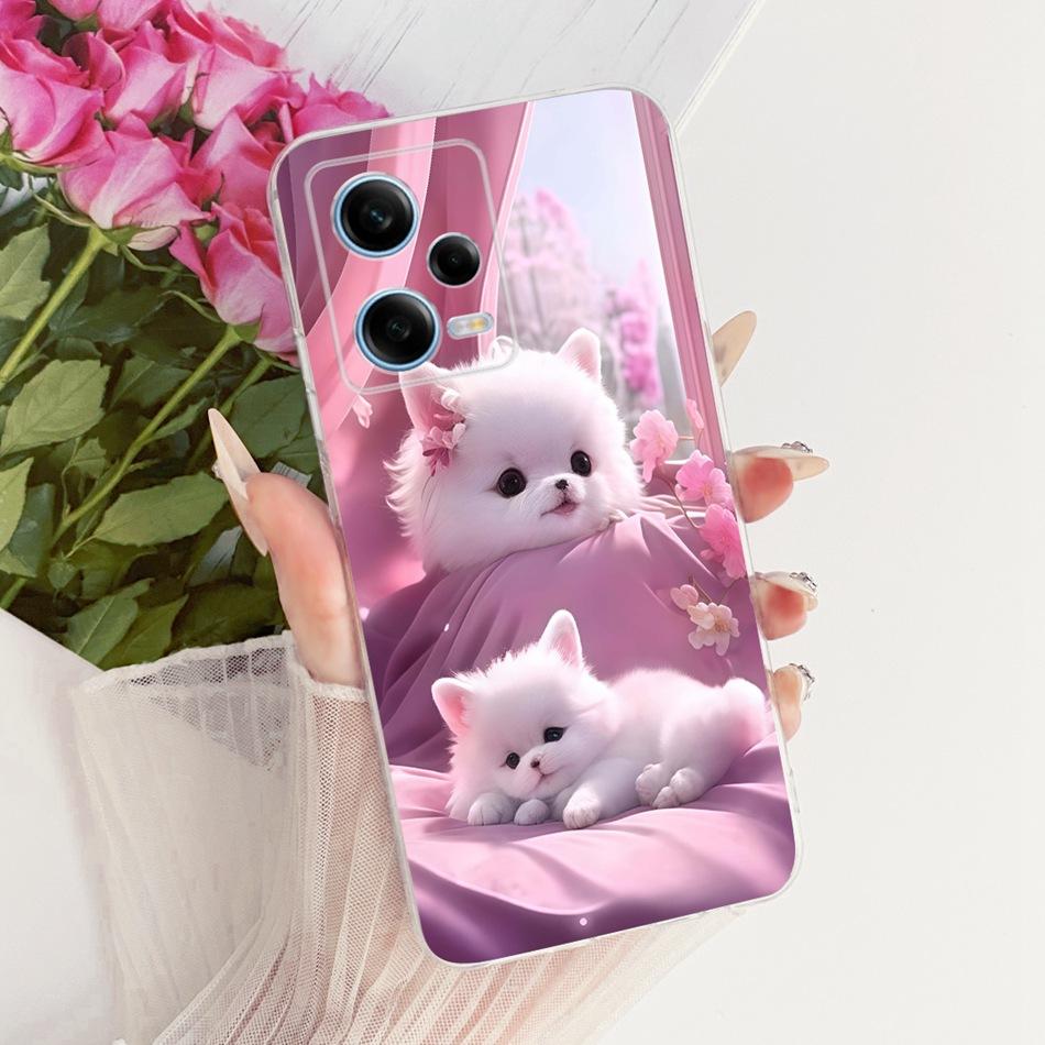 For Xiaomi Redmi Note 12 Pro 5G 2026 Cute Flower Butterfly Cat Painted Case For Redmi Note12 Pro Soft Silicone TPU Phone Cases