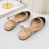 Women's Plus Size Chunky Heel Sandals: Open Toe, Low & Mid Heel, Flat & Backless, Color Block Design.