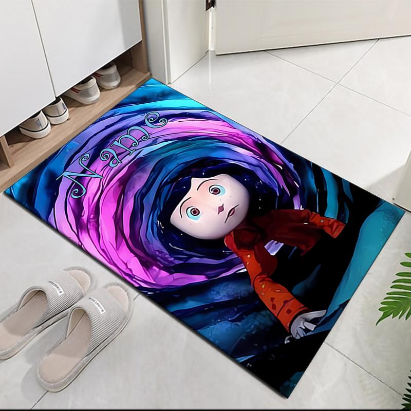 Custom Name Coraline Printed Carpet, for Office Chair Living Room Bedroom Kitchen Room Decor Gifts.