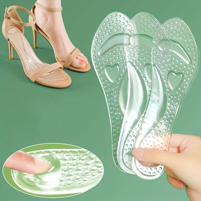 1pair Transparent Silicone Insoles, Soft Comfortable Non-slip Insoles For High Heels And Sandals
