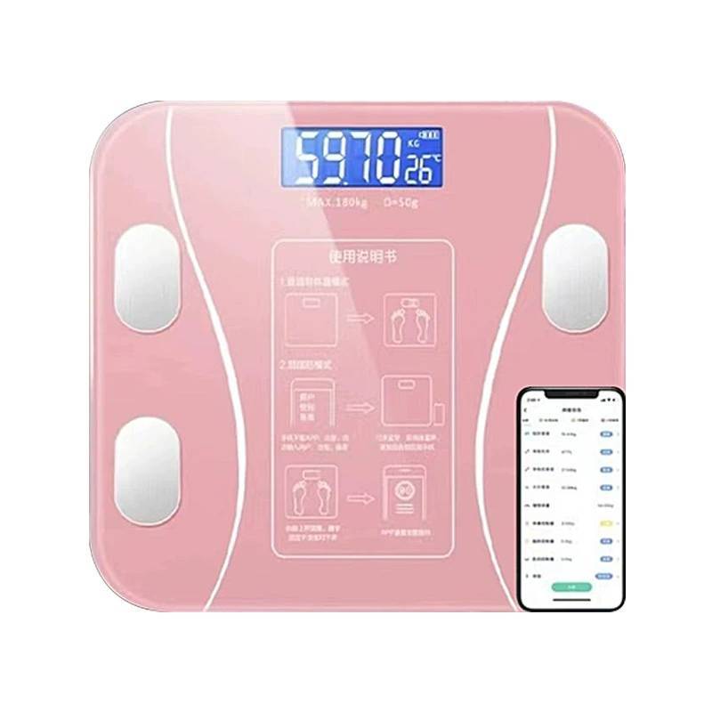 

Bluetooth Smart Body Fat Scale With Water Content Testing For Home Use Adults рожевий