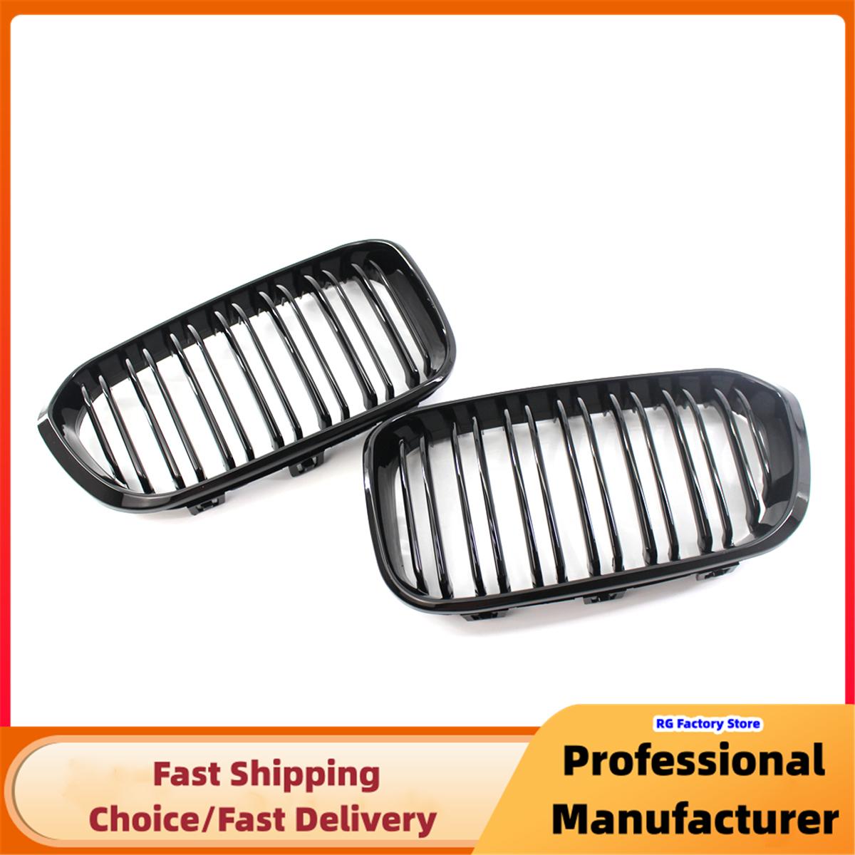 

Глянцевая черная передняя решетка радиатора для BMW F20 F21 LCI 1 серии 118i 120i 125i хэтчбек 2015 2016 2017 2-х планчатая решетка