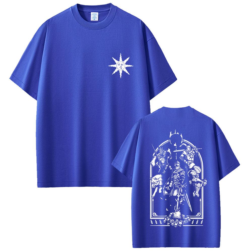 Game Dark Souls Praise The Sun Graphic Tshirt Unisex Women Vintage Gothic Rock Tshirts Unisexs Casual Cotton Short Sleeve T Shirts