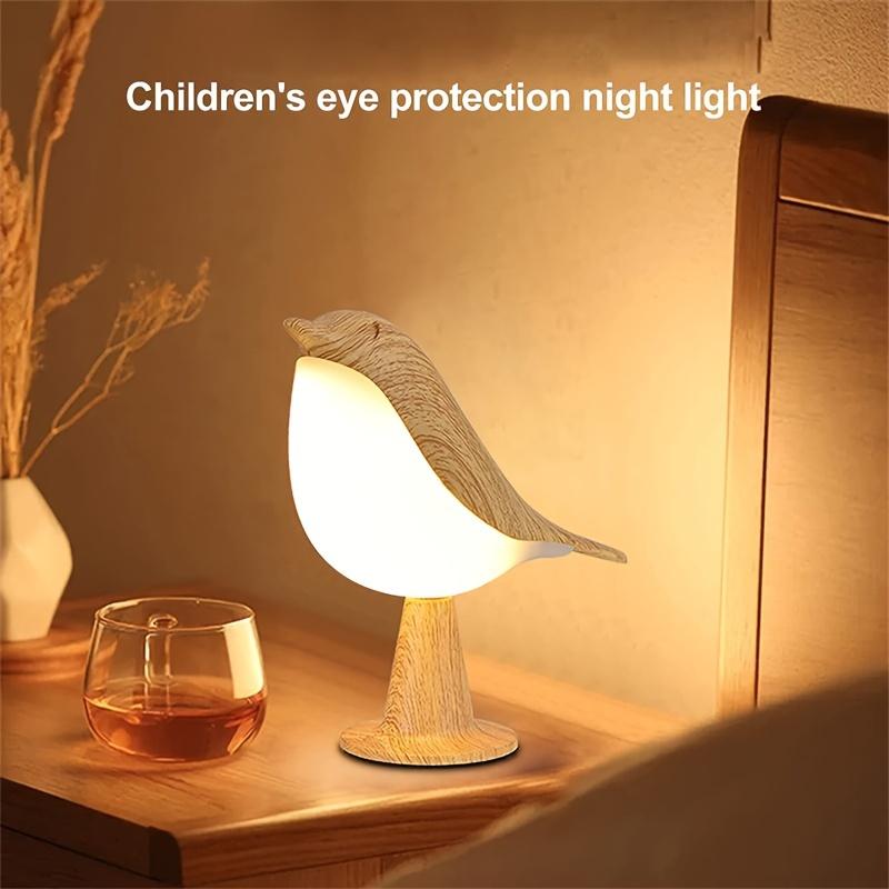 1pc Rechargeable Cute Bird LED Desk Lamp with Three-Level Adjustable Brightness, Aromatherapy Function, and Touch Control