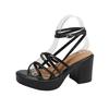 Summer Thin Strap Buckle Leisure Solid Color Ultra-light  Heels Comfortable  Versatile Sandals Slim and Tall