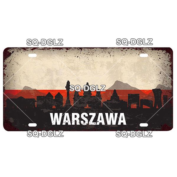 [SQ-DGLZ] Famous City License Plate Metal Sign Vintage Plaque Country Tin Sign Wall Decor Bar Decor Travel Poster