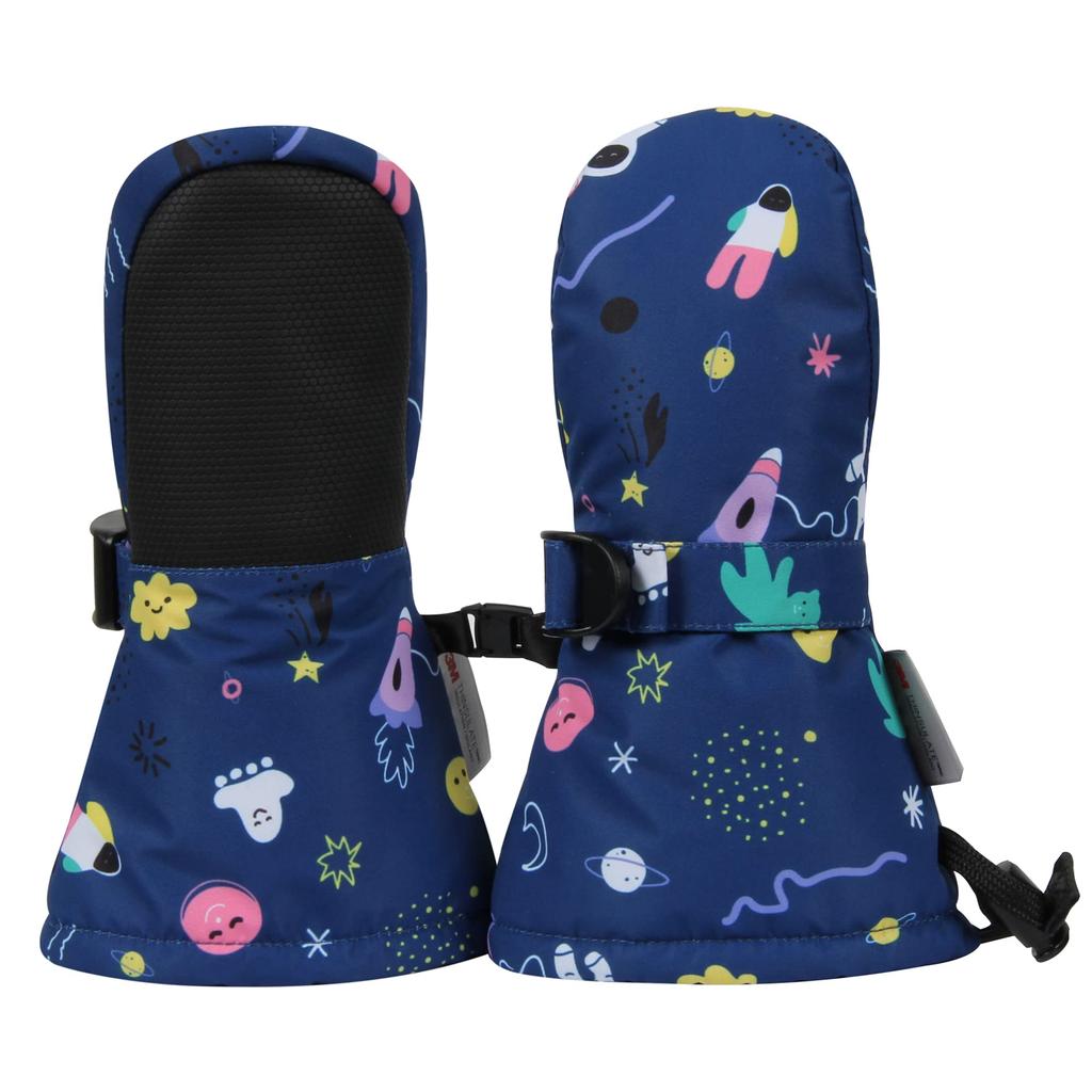 Tots 3M for and Suitable for Boys and Outdoors Ami&Li Kids' Mittens, Warm, Windproof, Water-Repellent, Anti-Slip, Adjustable, Skiing, Winter, Autumn,