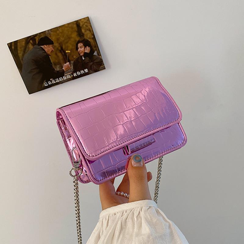

Cross-border summer small square bag women s bag 2026 foreign trade new high-end niche summer messenger silver mini bag рожевий