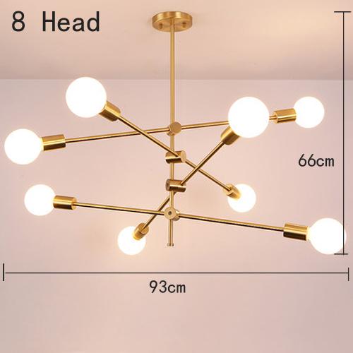 Nordic Loft Pendant Lamp Iron Gold E27 LED Modern Indoor Lighting Luxurious 4 6 8 Heads for Bar Dining Room Decor Chandelier