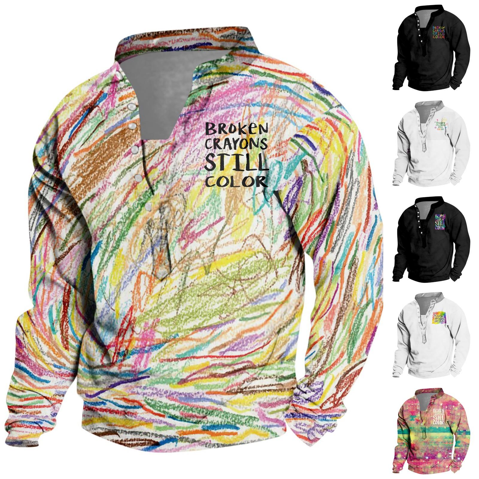 

Men s Outdoor Vintage V-neck Button Long Sleeve Fashion Sports T-shirt