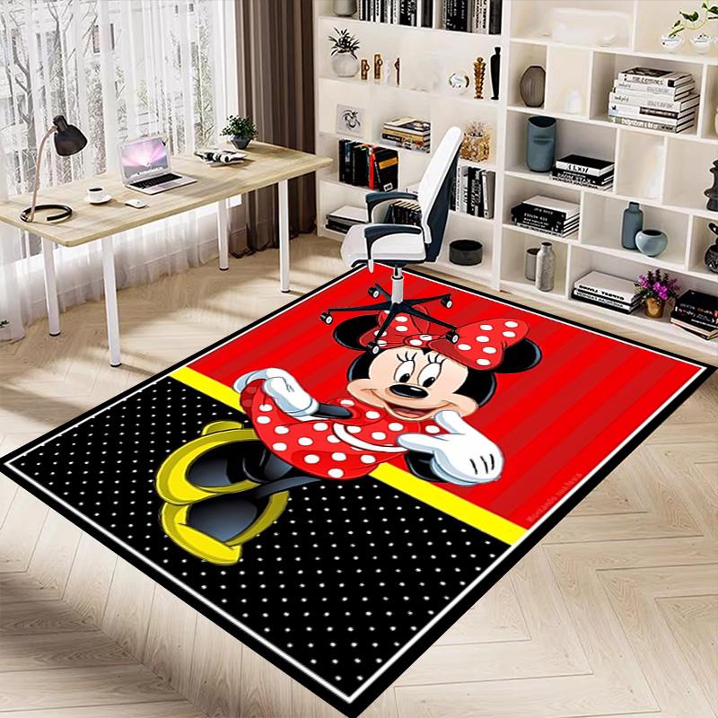 Minnie Mouse Celebration Carpet For Playroom Bedroom Living Room Sofa Home Decorkids Game Area Rug Nonslip Floor Mat