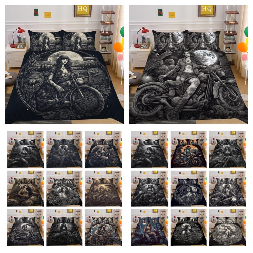 Beauty Skull Printed Comforter Cover Set Twin Size Polyester Bedspreads Man Fashion Design Duvet Cover Set