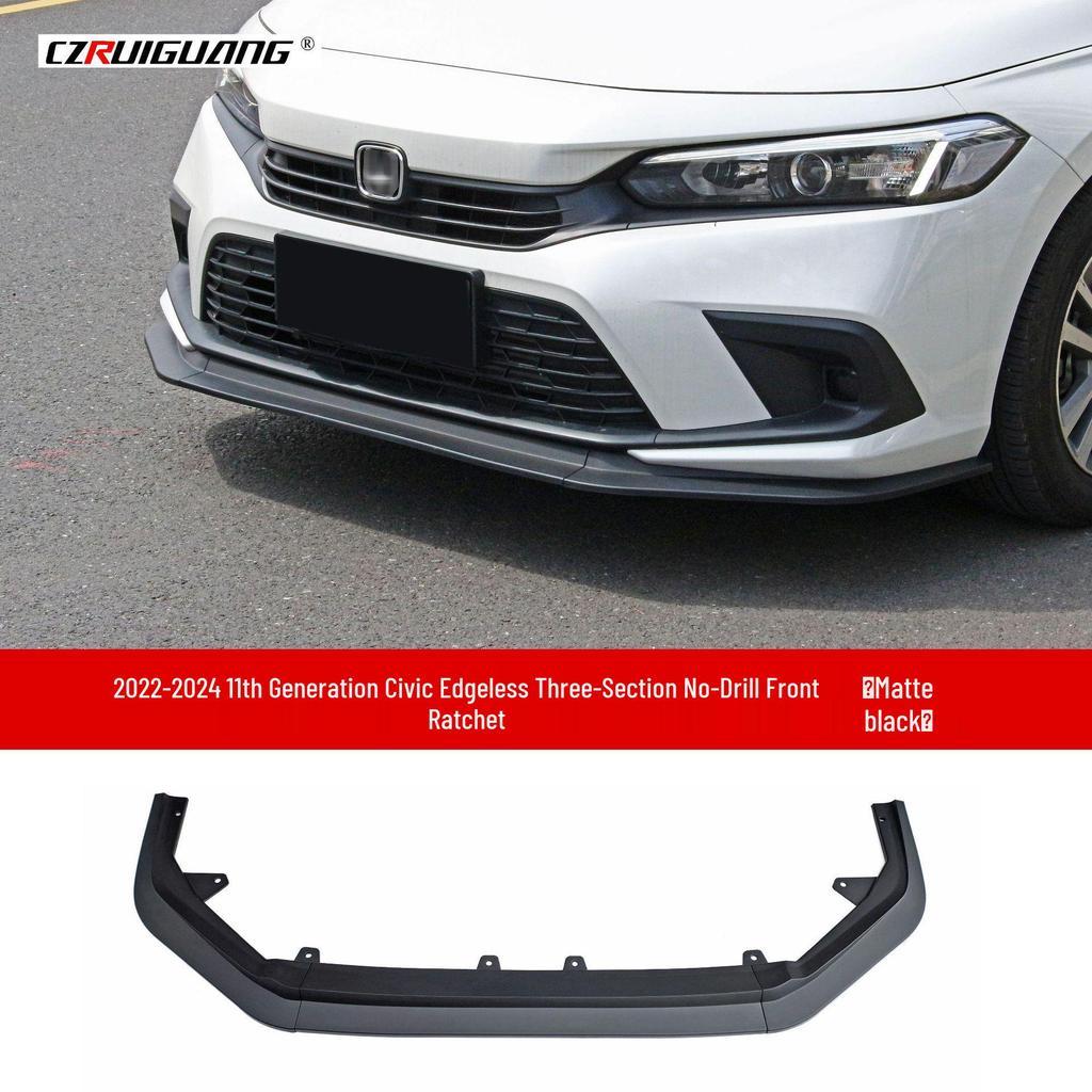 Honda Civic 2022 11th Gen: Upgraded Front Splitter, Rear Wing, Frameless Front Lip, Body Kit, & Rear Lip.