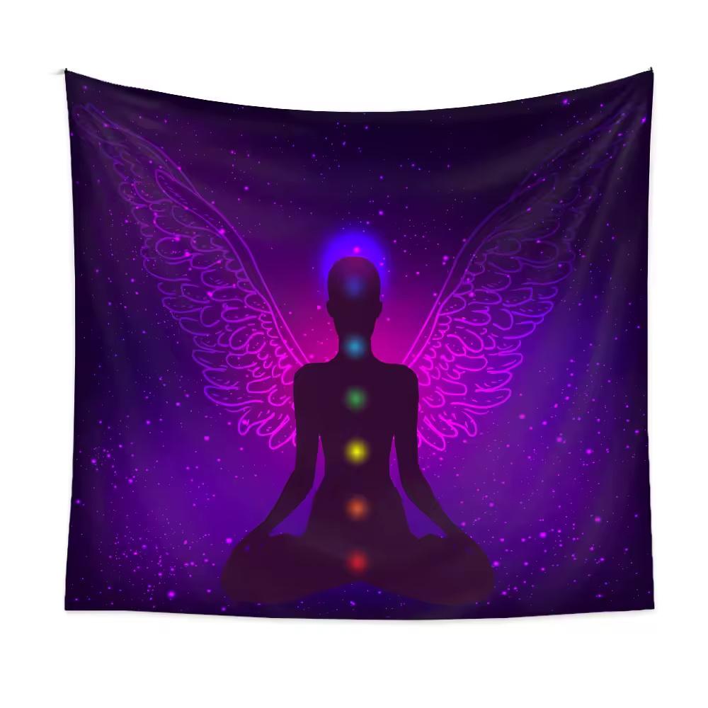 

Mysterious Vintage Religious Yoga Symbol Tapestry Wall Hanging Bohemian Mandala Tapestries Decoration Aesthetic Banner Fan Gift 74x94cm(29x37in)