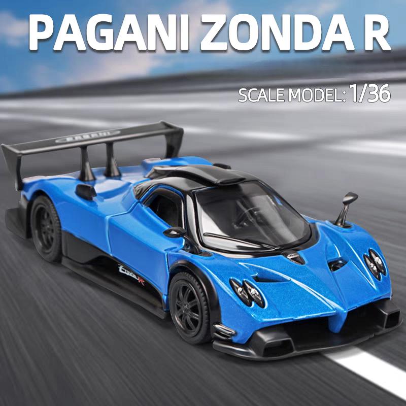 Pagani Zonda R Supercar 5 Inch Metal Car Simulation Diecast & Toy Vehicle RMZ City 1:36 Alloy Model Pull Back Car