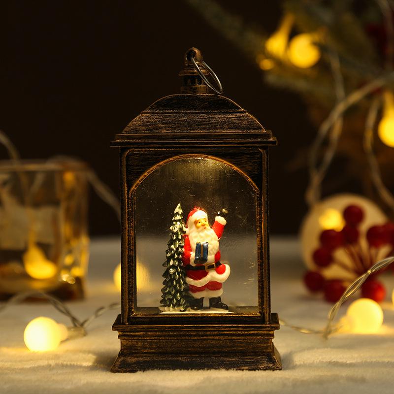 Light-Up Santa Claus Phone Booth Christmas Lantern Ornament