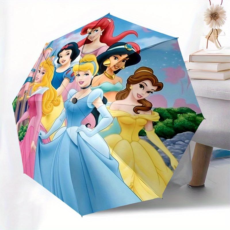 Princesses Castle Automatic Opening and Closing Umbrella, Compact Travel Umbrella, Lightweight and Portable, Suitable for Beach Commuting Bu