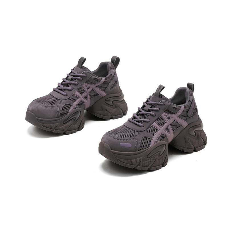 Thick sole 6 heightened mesh breathable dad shoes women's spring and autumn new lightweight casual sports shoes