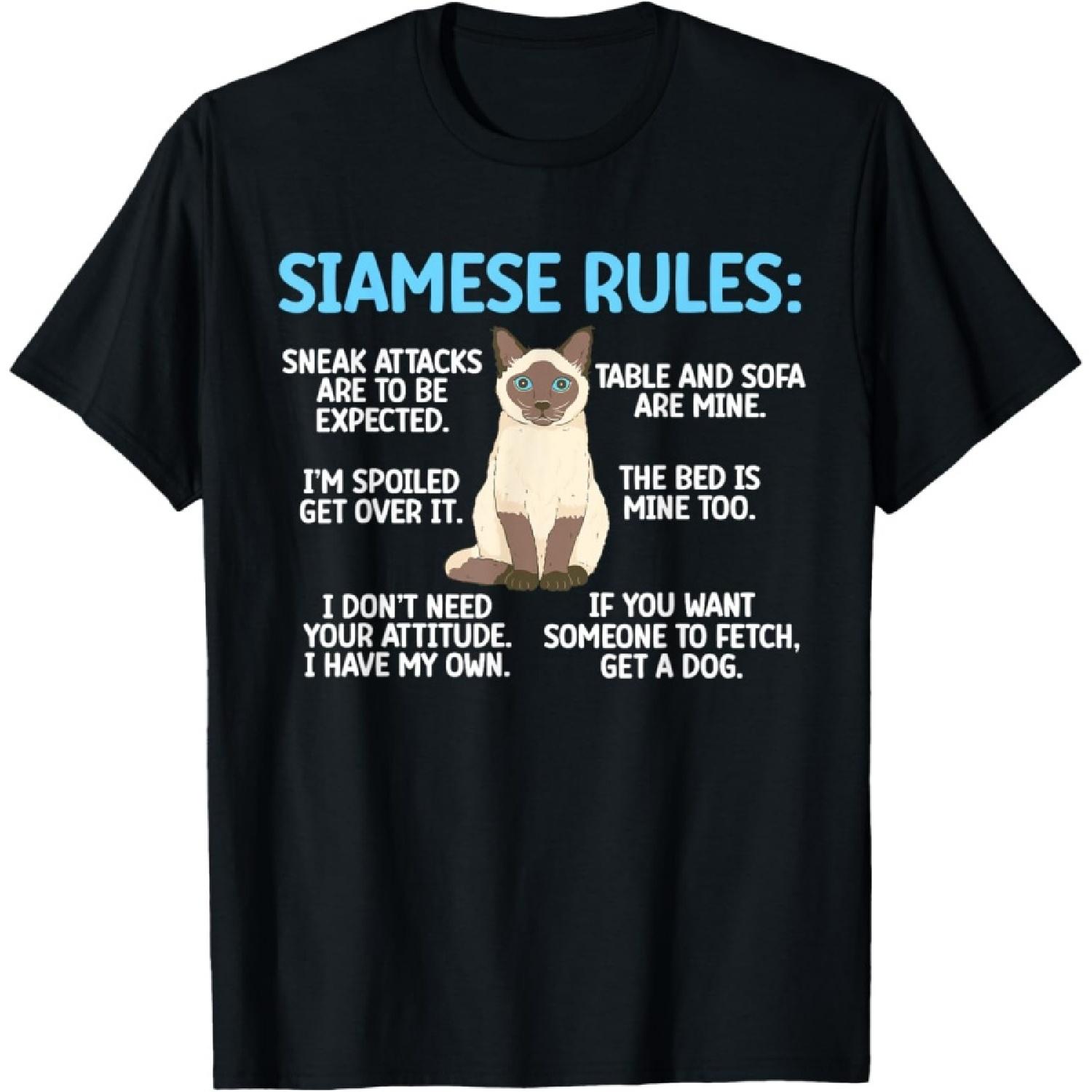 

Siamese Rules Siamese Cat Owner Siamese Lover T-Shirt XXXXXL чорний