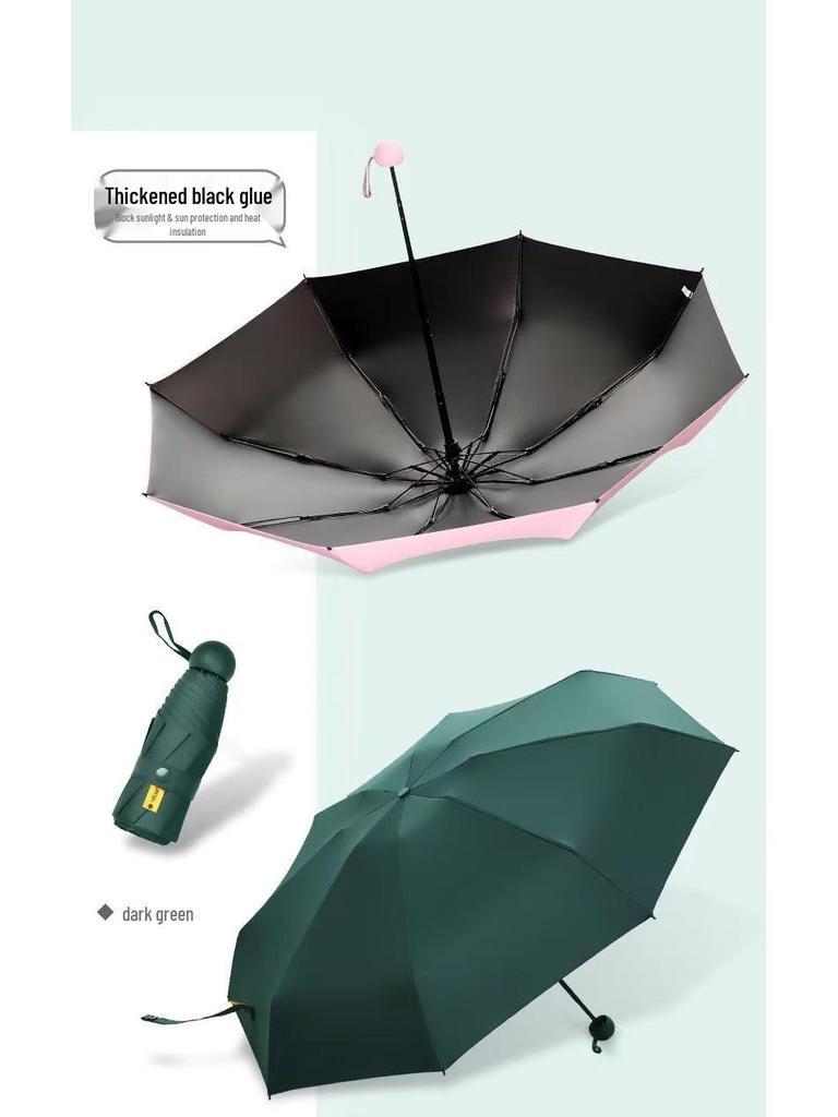 Women's Compact Mini Umbrella, UV Protection, Sunscreen, Dual-use Sun & Rain Pocket Sunshade