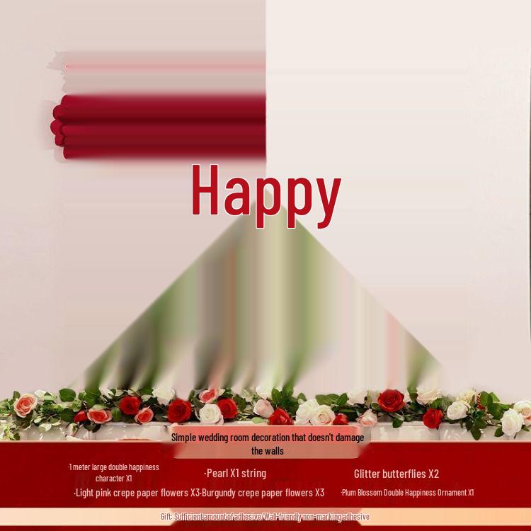 Doppeltes Glück Hochzeitszimmer Deko Set: Wandtattoos für das Schlafzimmer eines Ehepaares