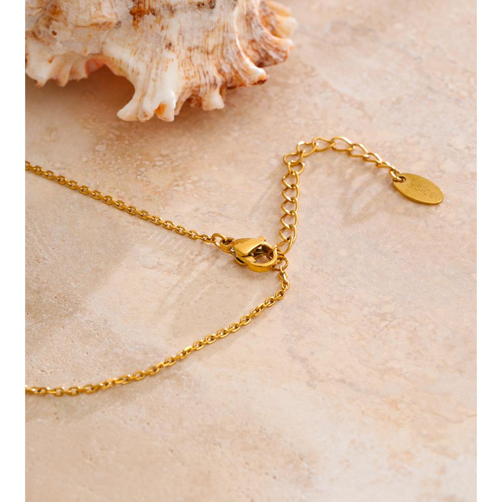 Yhpup Stainless Steel Leaf Chain Tassel Cubic Zirconia Pendant Necklace Stylish Unique Delicate Collar Jewelry Waterproof