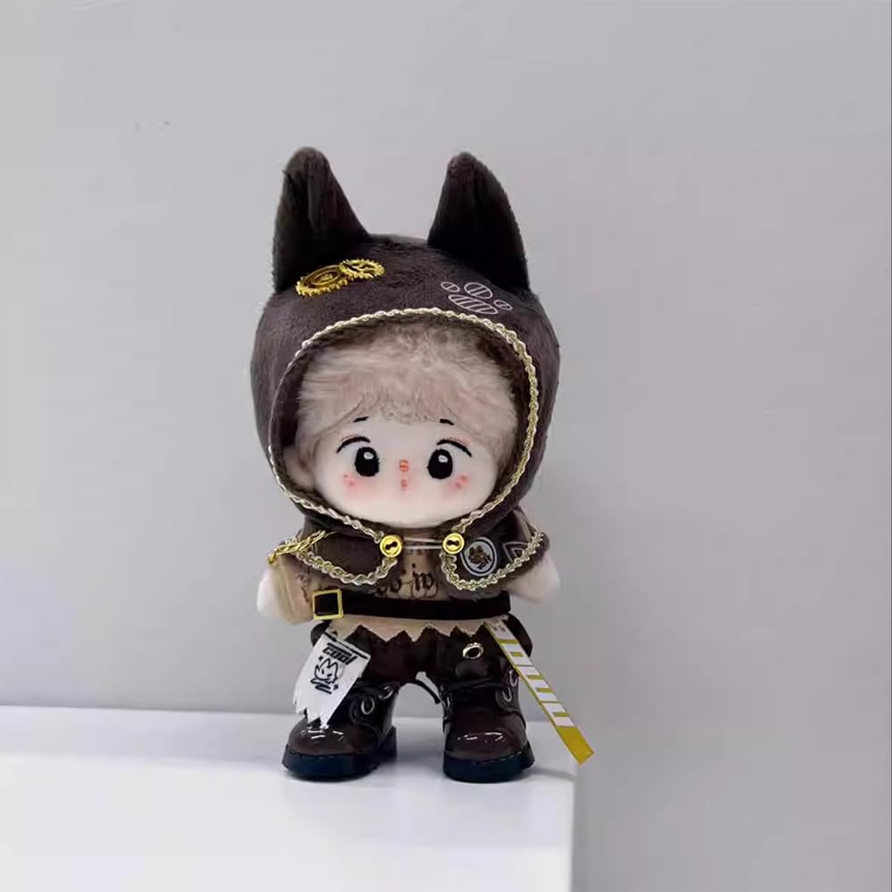 Niannyyhouse 10cm, 15cm, 20cm Plush Clothes: Cloak, T-shirt, Pants, Belt, Shoes, Wolf Ear Outfit, Cotton Doll Clothes, Dress-Up (10cm)