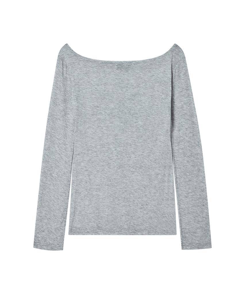 AWESOME STUDIO See-Through Union Jack Long Sleeve T-Shirt Melange Grey