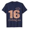 16th Birthday Queen Gift Teen Sweet Sixteen 16 Rose Tshirt Girls Fashion Bday Tee Daughters Friends Gifts Short Sleeve Tops