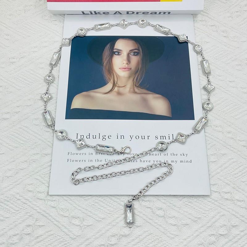 Punk Water Drilled Waist Chain For Women With Chain Link Decor For Summer Fashion