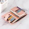Portable Crocodile Pattern Leather Notebook with Card & Cash Slots
