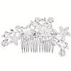 Trendy Handmade Tiara Wedding Hair Comb Leaf Flower Bridal Hairpins Pearl Rhinestone Head Jewelry Girls Wedding Hair Accessories
