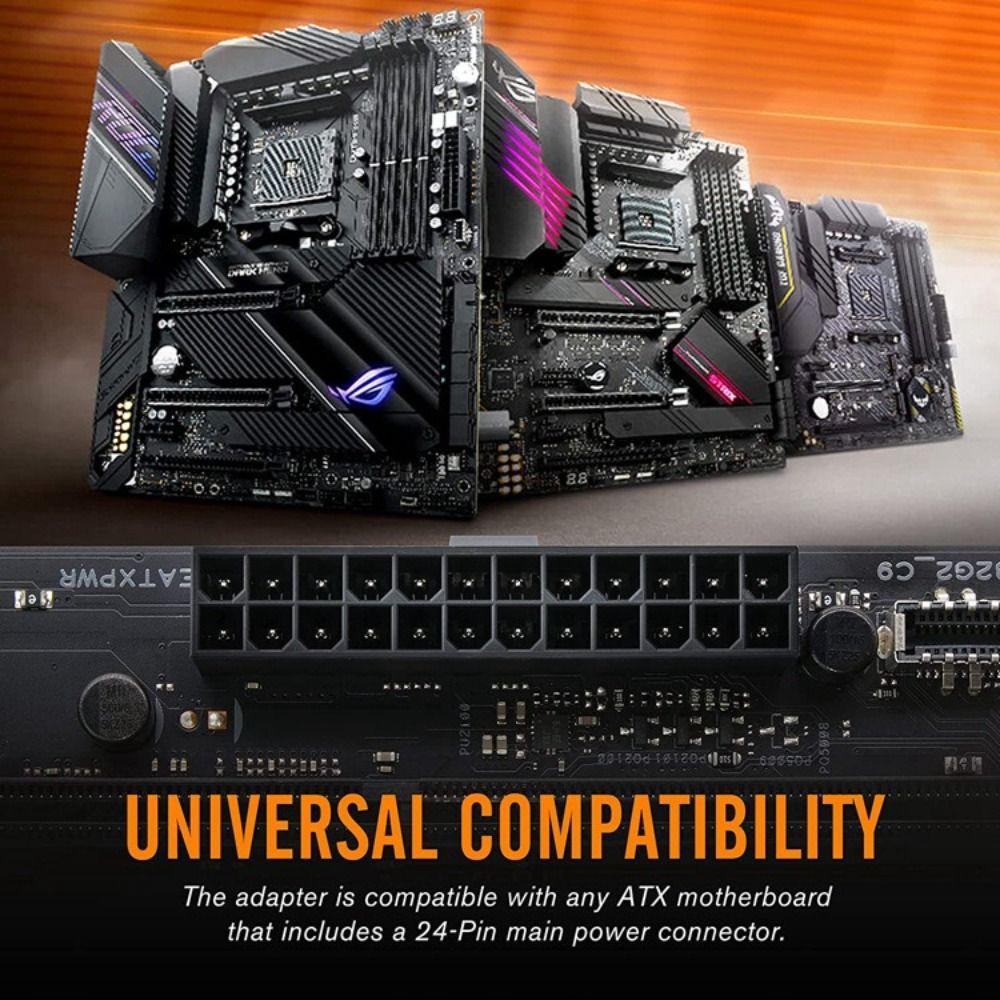 Płyta główna ATX 24-pinowy do 90 stopni ARGB Kabel zasilający płyty głównej Adapter wtyczki zasilania Komputer stacjonarny