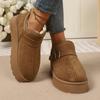 Faux Suede Platform Snow Boots Women Autumn Winter Thicken Plush Ankle Booties Mujer Non Slip Thick Sole Cotton Padded Shoes 43