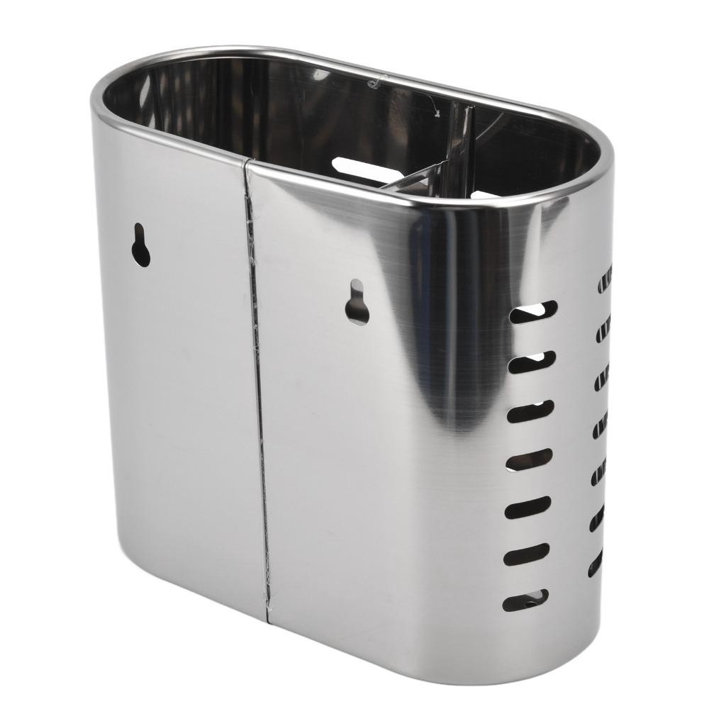 Rustless Steel Chopstick Holder Hollow Draining Hole Storage Basket Silverware Container Kitchen