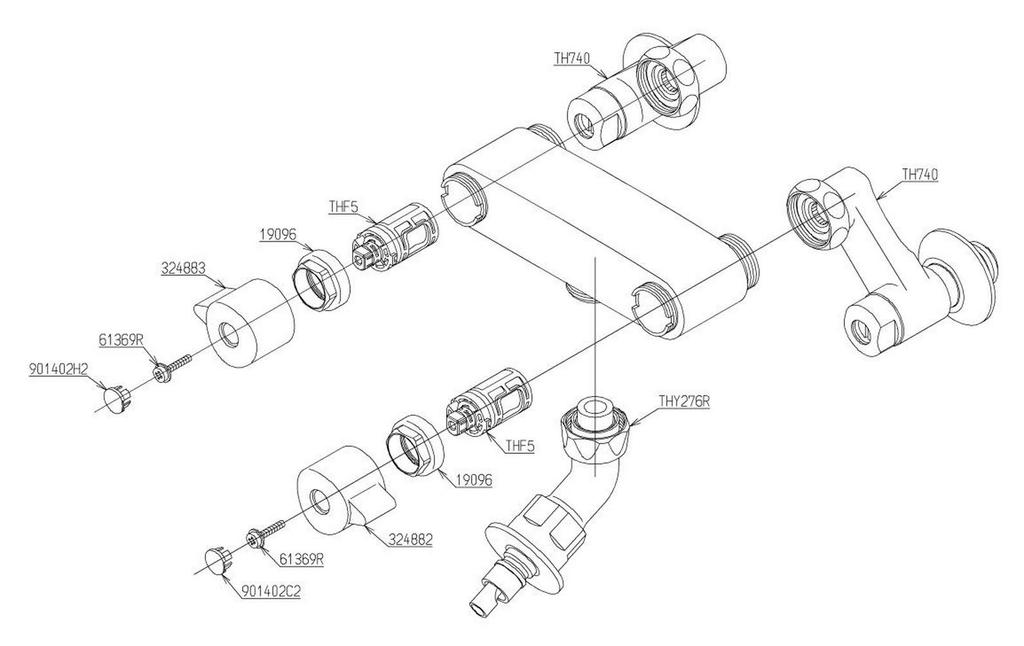 TOTO TW21R Mixer Faucet with Emergency Water Shutoff Valve for Washing Machines 2-handle