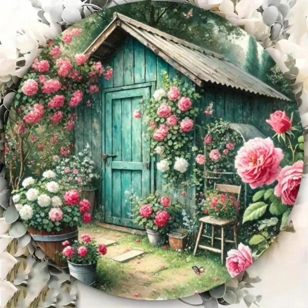 Vintage Floral Metal Wall Art Sign Rustic Home Decor Garden Shed HD Print