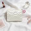 New Multi-function Cosmetic Pouch Bow Decoration Embossed Heart Quilted Makeup Bag Satin Material Toiletry Storage Pouch Girls