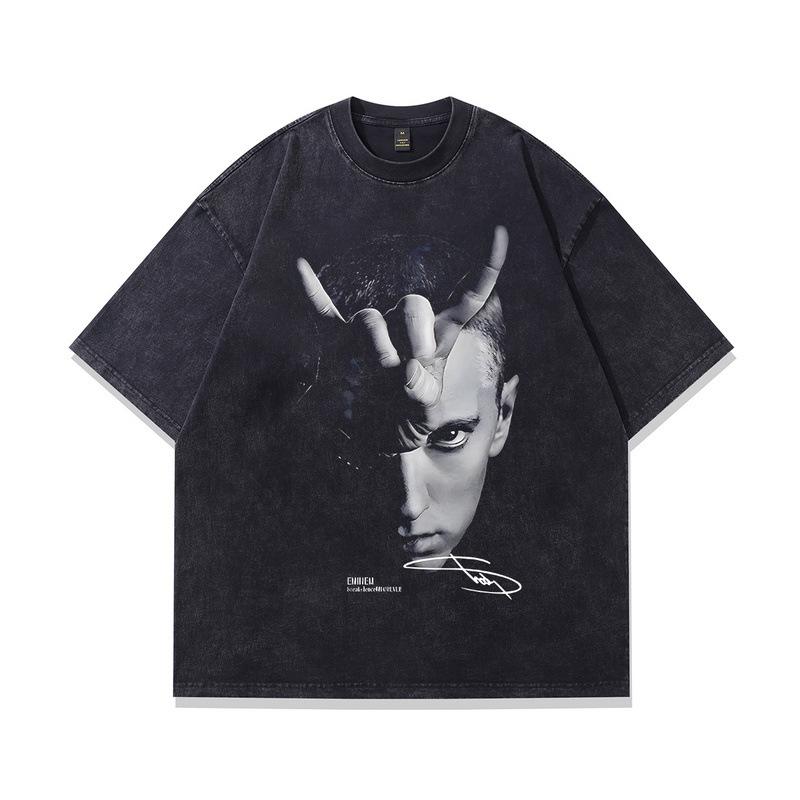 High Street Vintage Men'S Printed T-Shirt Oversize Large Version Short Sleeve T-Shirt Ins Men