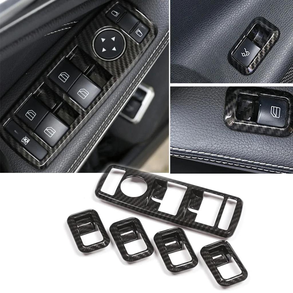 Car Window Switch Button Frame Cover Sticker For Mercedes Benz A B C E GLE GLA CLA GLK  A180 A250 B180 B250 E200 E350 GLE350