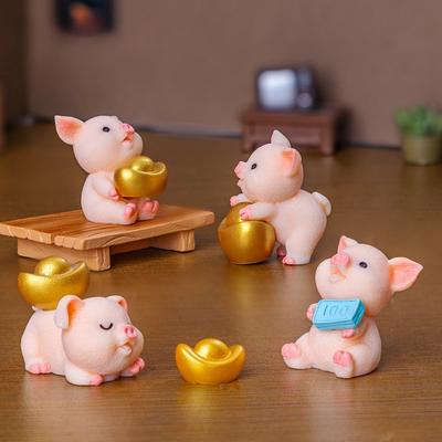 Roztomilý Mini Yuanbao Prase pro štěstí Mikro krajina Domácí Stolní Dekorace na Palubní Desku Auta