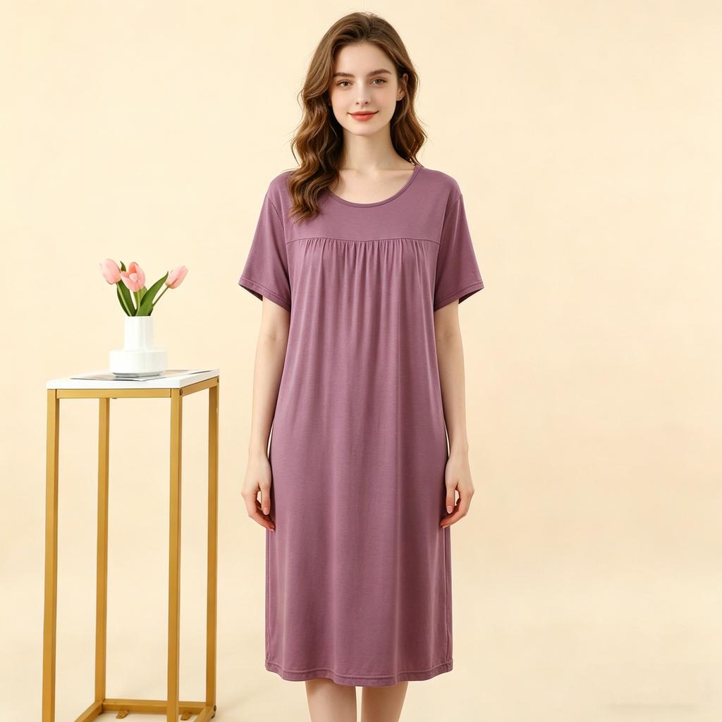 Modal Casual Loose Dress Plus Size Summer Women's Homewear Sleepdress Lightweight Nightgown Comfort Loungewear