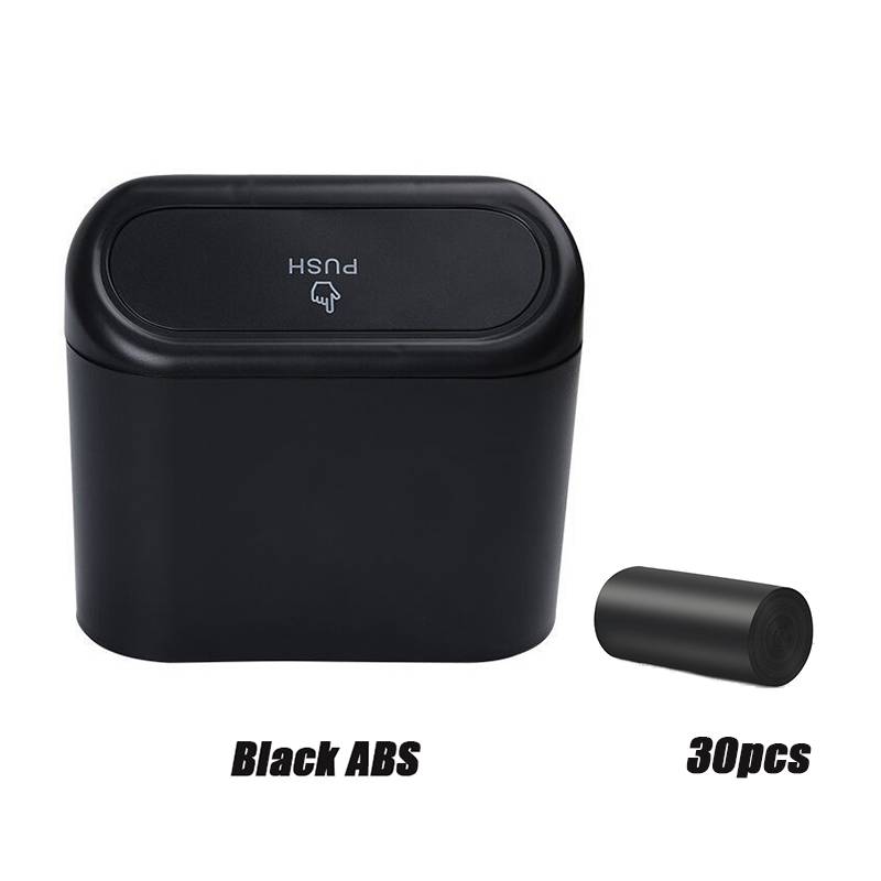 Hanging Car Trash Can with Lid Mini Tray Dustbin Garbage Box Trash Car Interior Storage Case Trash Bin Push Can Car Accessories