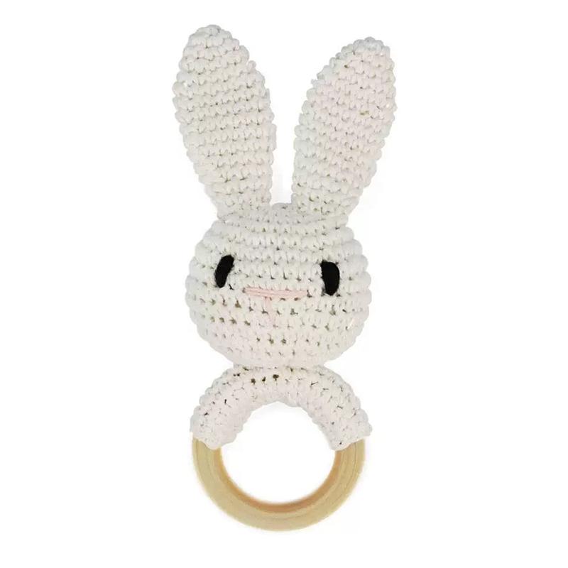 1 stk Babyrangle Leker Nyfødt Bitering Trebitering Heklede Dyr BPA-fri Rangleleke Babyrangler Gaver til Nyfødt